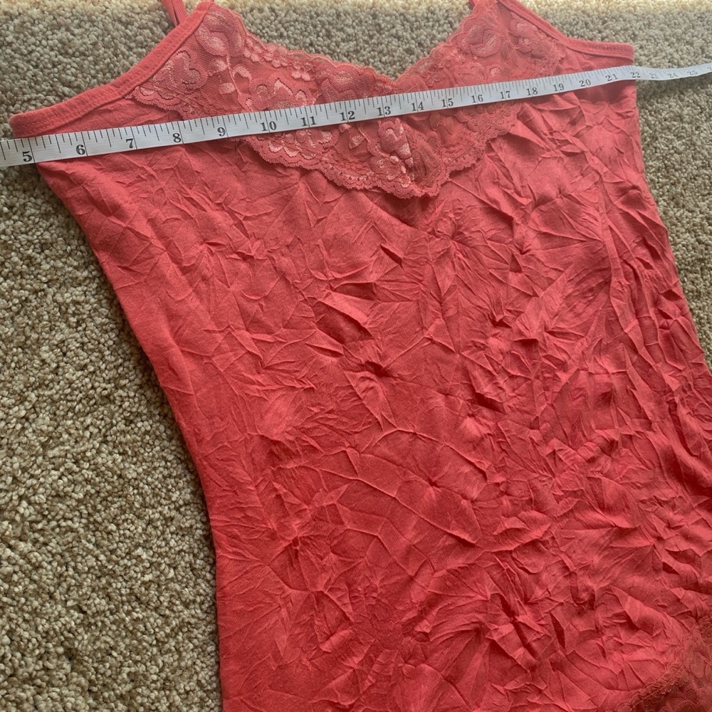 Maurice’s coral pink lacey cami tank top size large - Picture 5 of 7